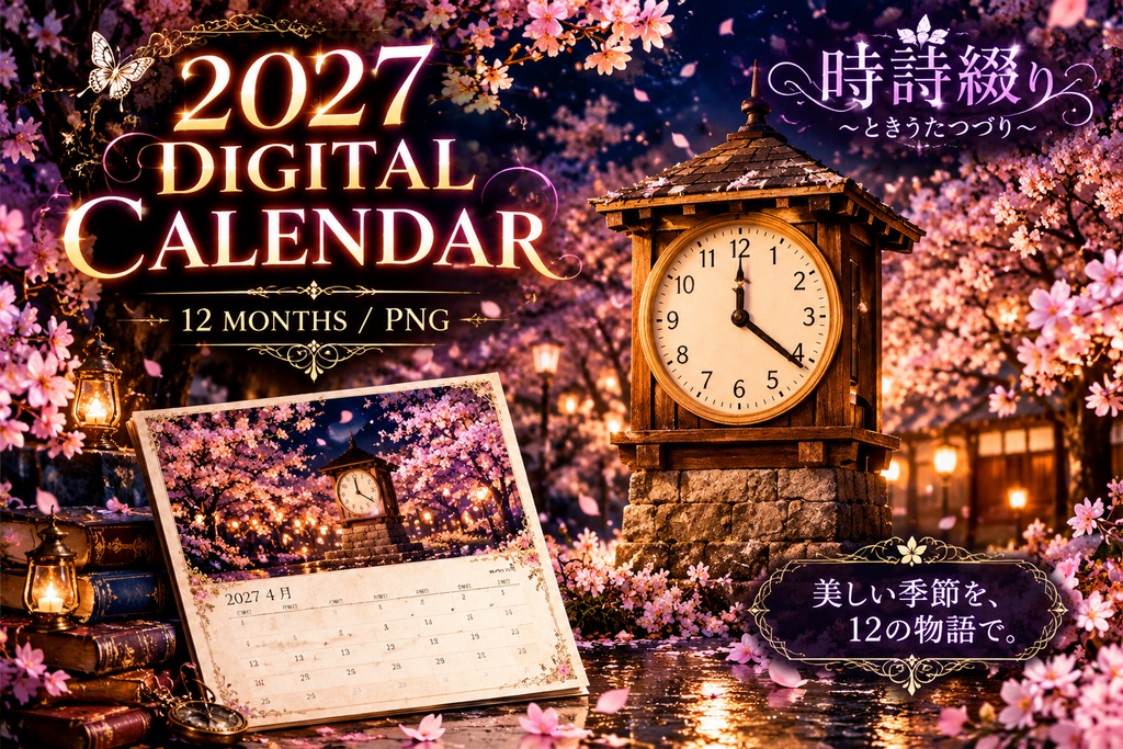 2027カレンダー カレンダーx時計