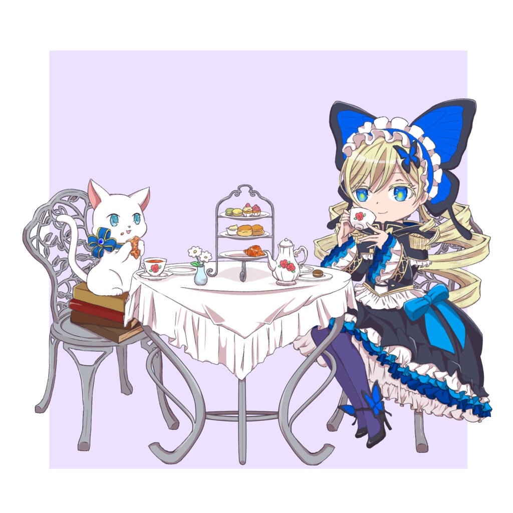 【白猫】ヴェロニカとキャトラのお茶会アクリルスタンド