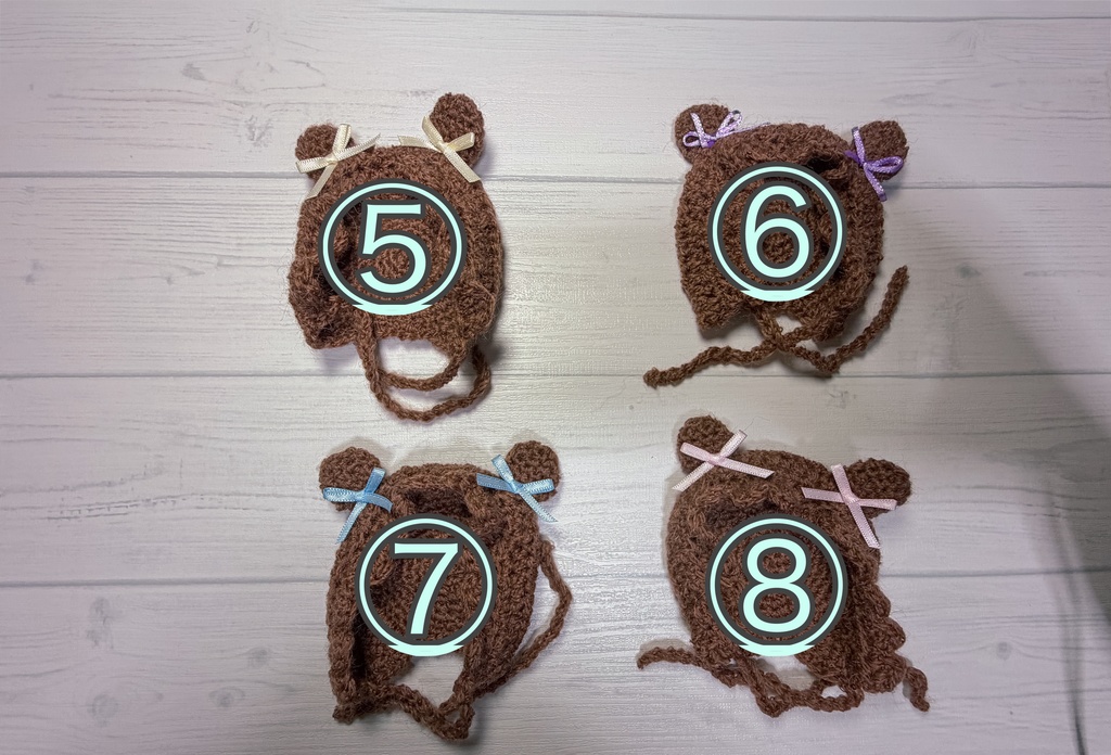 ふわふわくまちゃんボンネット