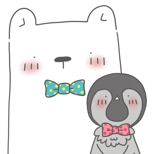 「しろくまくん と こぺんぎん」ステッカー　5枚セット