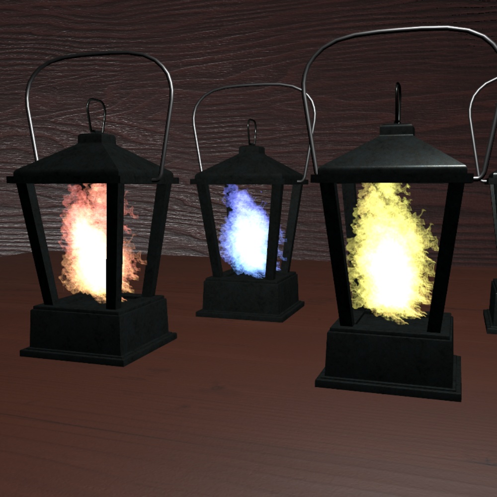 炎の灯るランタン / Lanterns with flames lit