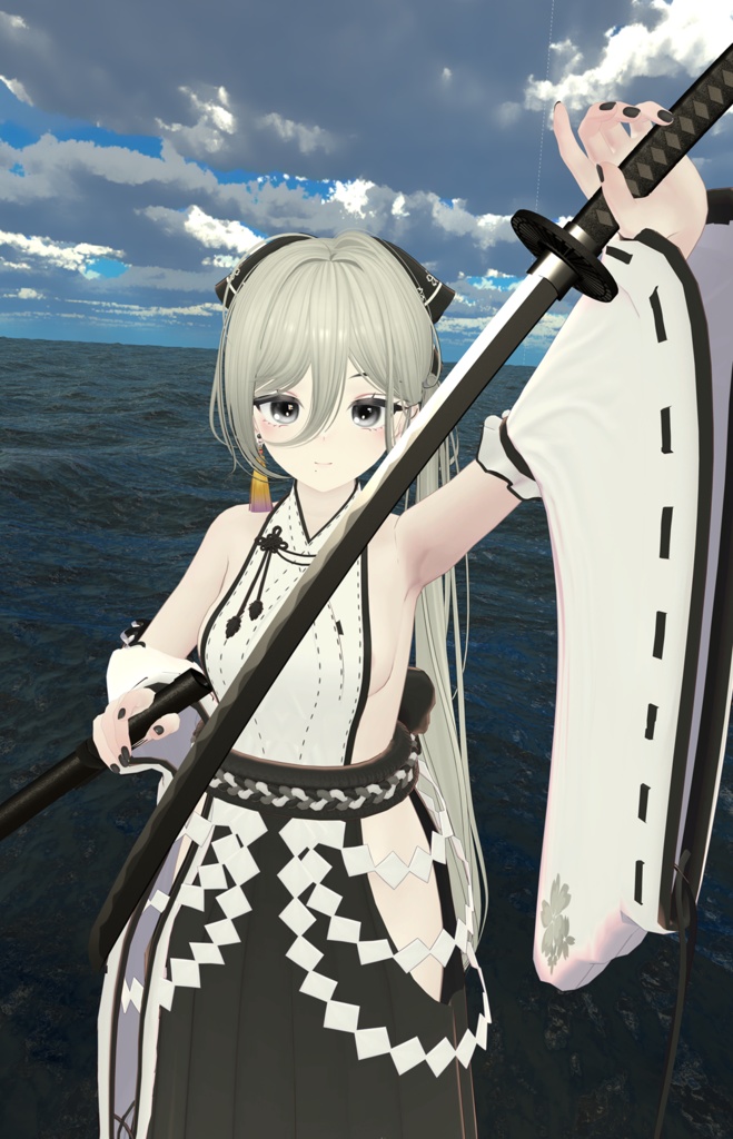 【VRChat想定】抜刀ギミック付 日本刀「涅銀 - クロガネ - 」