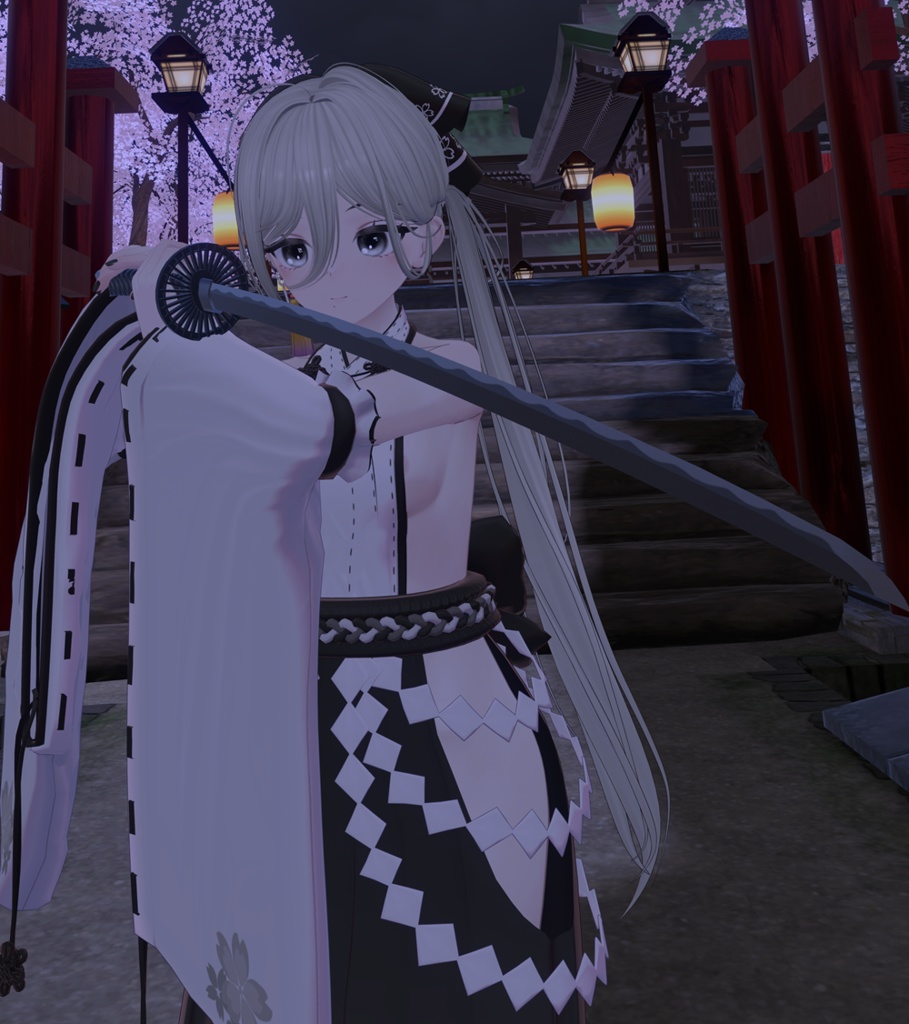 【VRChat想定】抜刀ギミック付 日本刀「涅銀 - クロガネ - 」