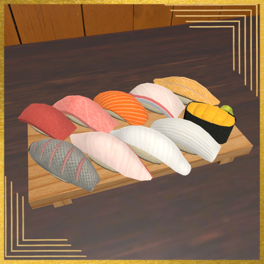 ✨️発売記念セール✨️【VRChat想定】食べられる!極上寿司ギミック |Luxury Sushi Gimmick