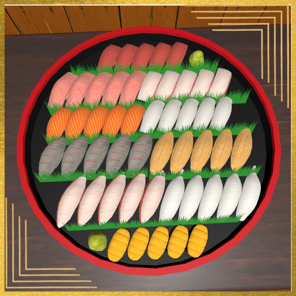 ✨️発売記念セール✨️【VRChat想定】食べられる!極上寿司ギミック |Luxury Sushi Gimmick
