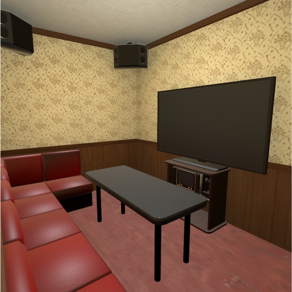 【VRChat想定】レトロなカラオケルーム / Retro-Karaoke Room