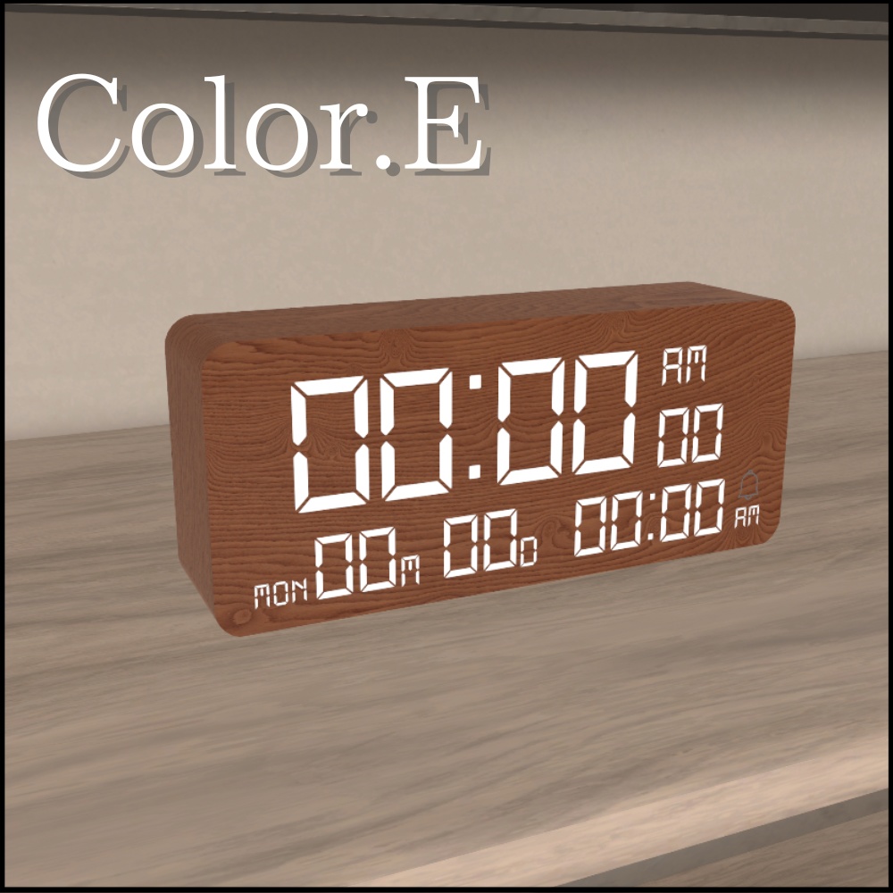 【VRChat想定】アラーム付き時計「-FORESTA-」/ Wooden clock with alarm