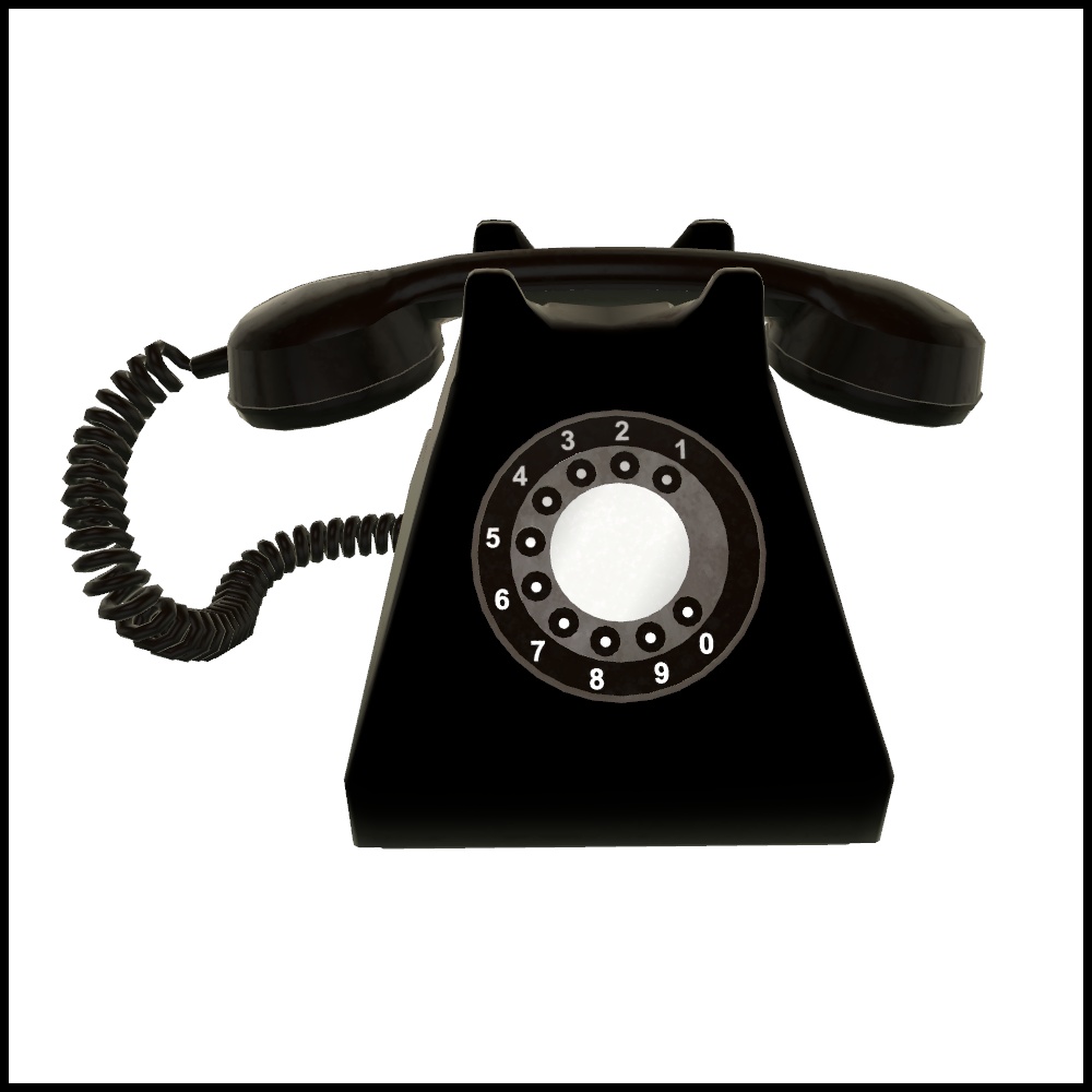 ✨️セール中✨️【3Dモデル】黒電話 / Black telephone
