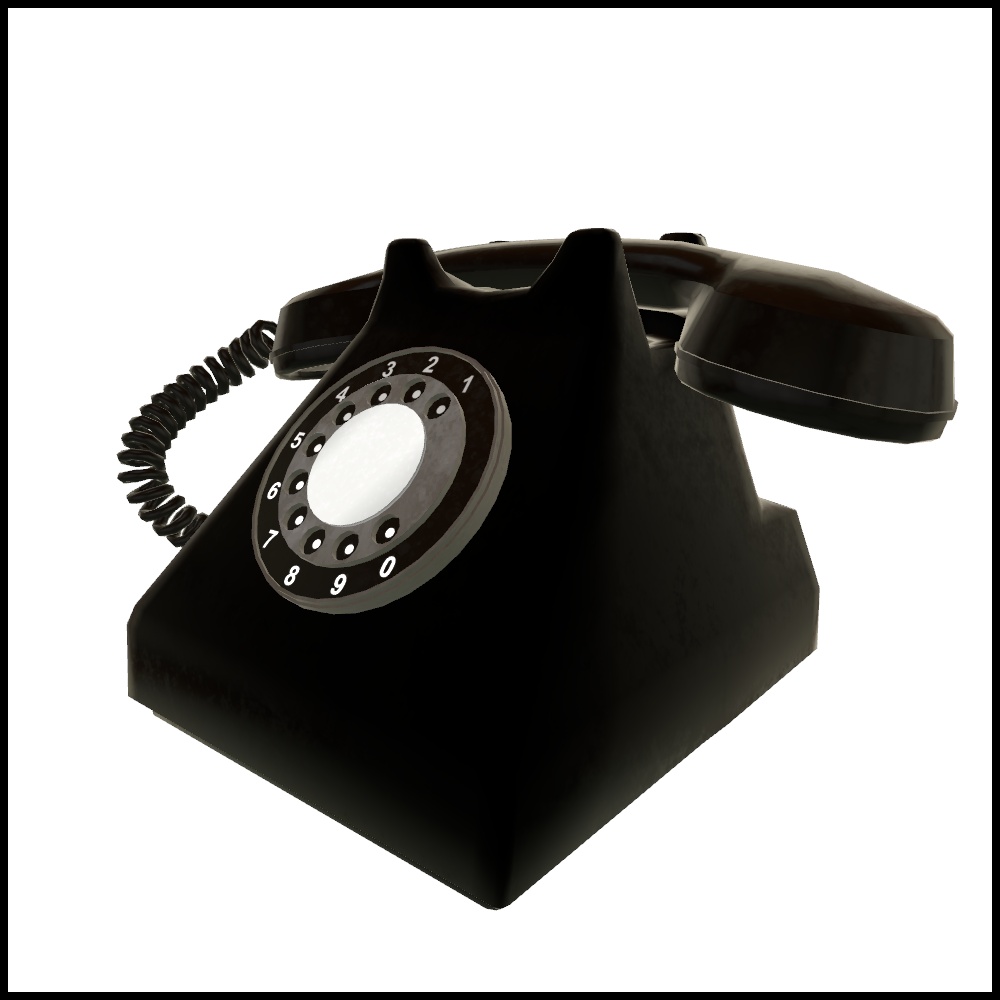 ✨️セール中✨️【3Dモデル】黒電話 / Black telephone