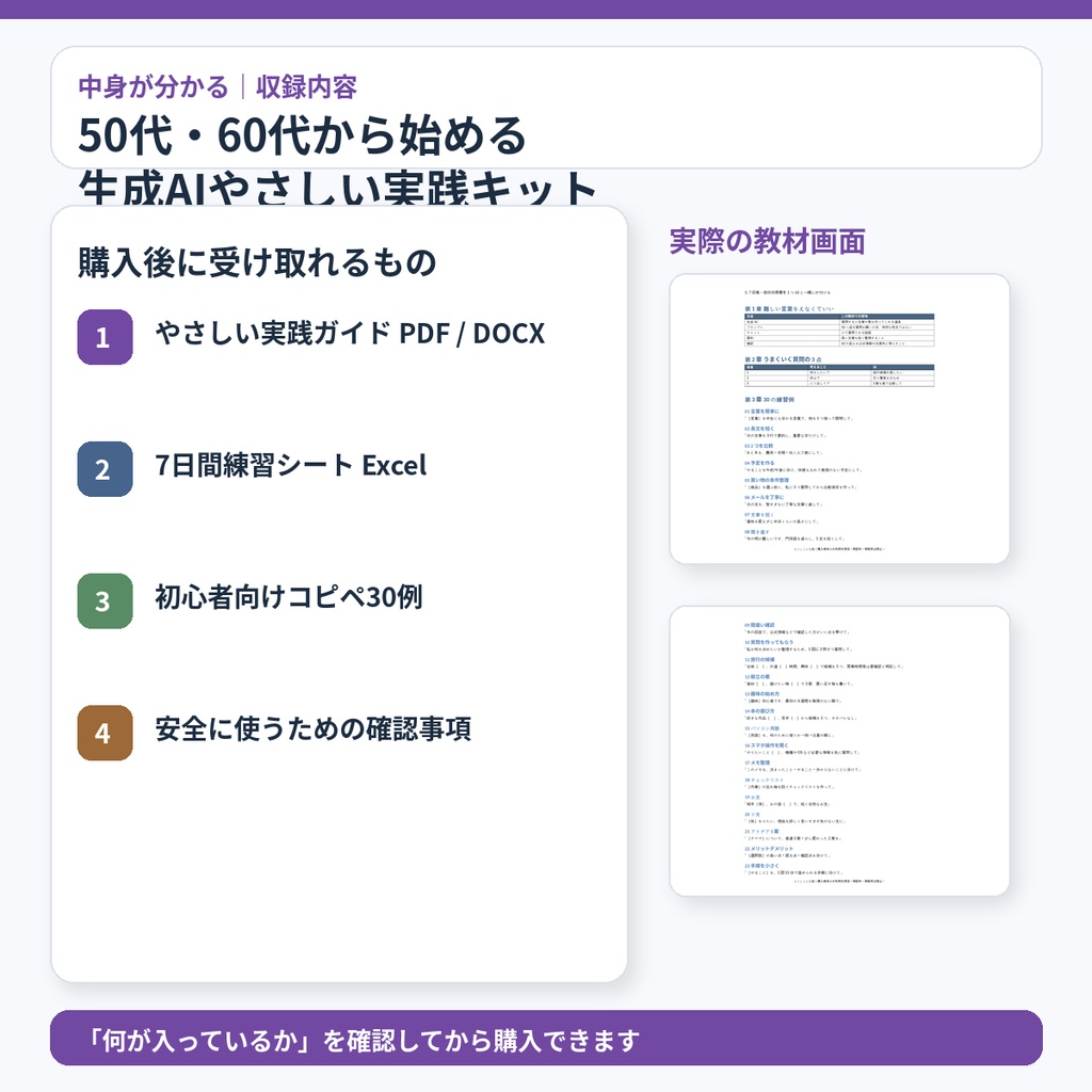 50代・60代から始める 生成AIやさしい実践キット