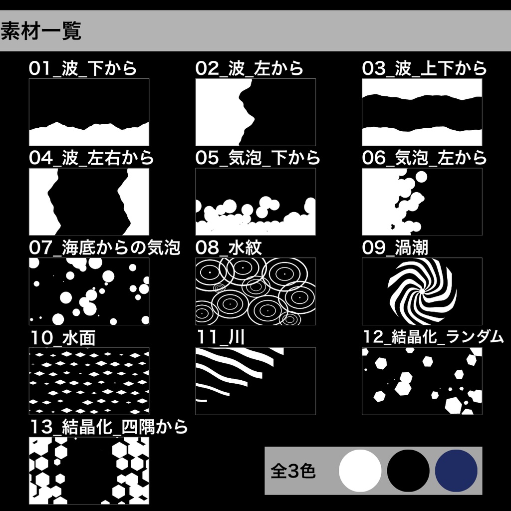 ココフォリア用 シーン切り替えAPNGセット【海と水】