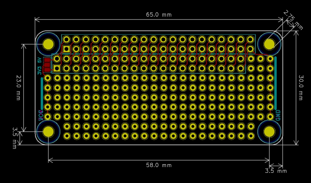 Raspberry Pi Zero用 ユニバーサル基板 3枚セット