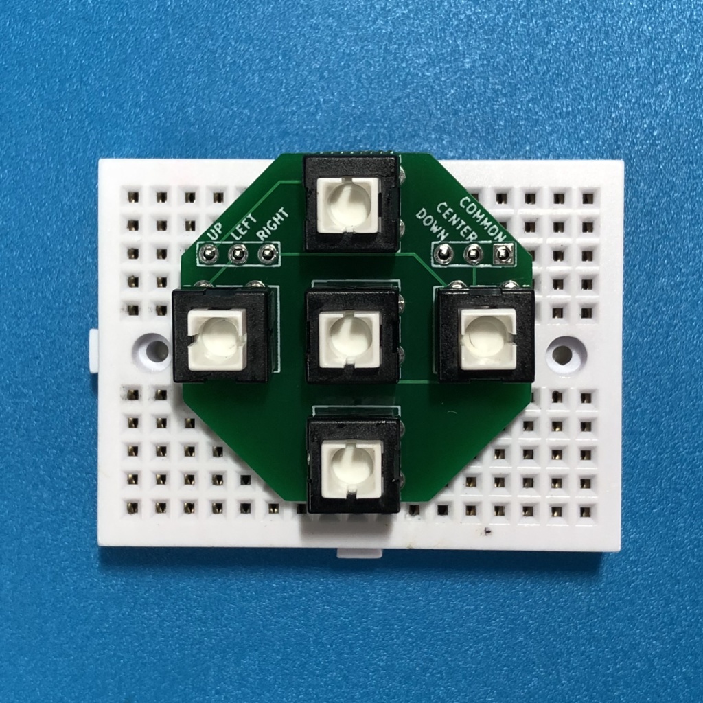 札幌貿易さん販売の『方向スイッチ+決定ボタン 5スイッチ』専用プリント基板3枚セット