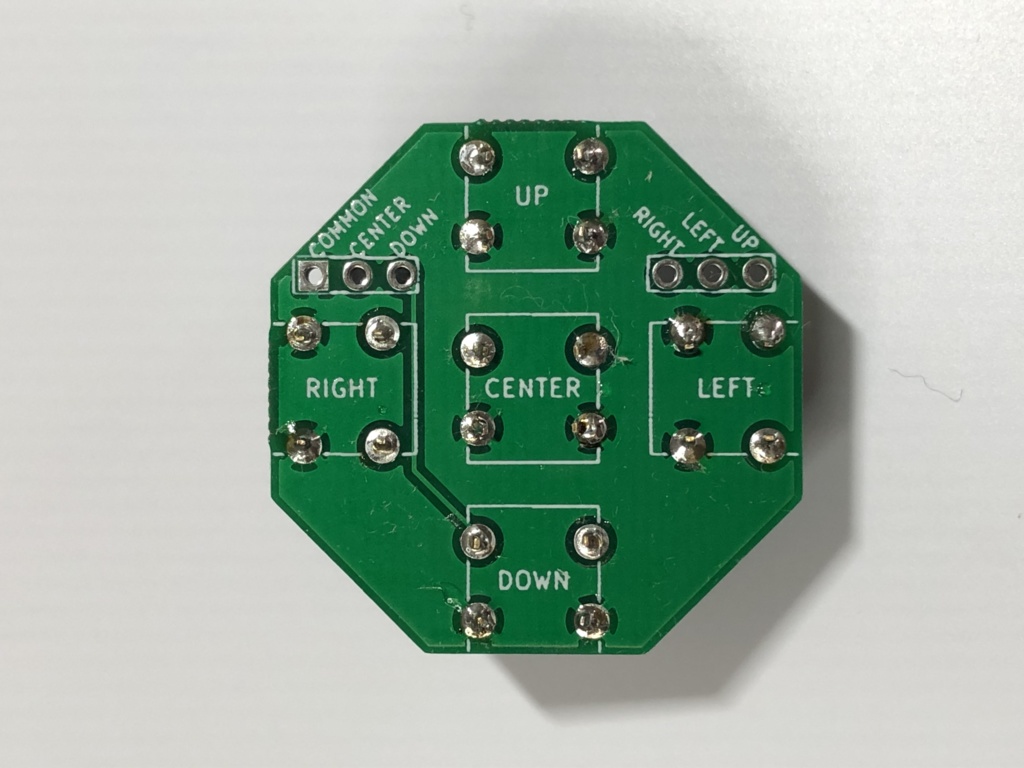 札幌貿易さん販売の『方向スイッチ+決定ボタン 5スイッチ』専用プリント基板3枚セット