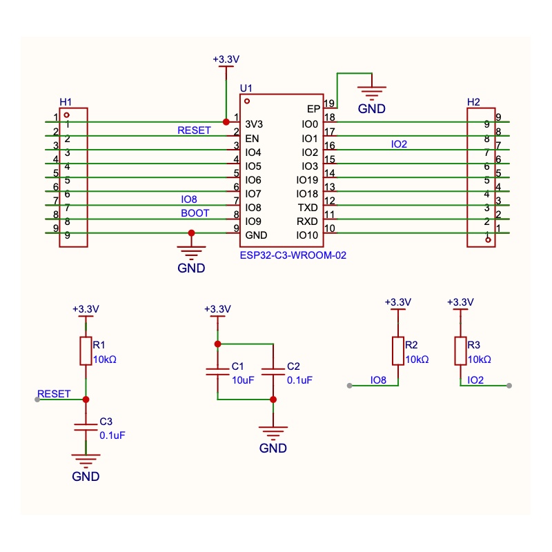 ESP32-C3 ピッチ変換基板(起動部品実装済み)3枚セット