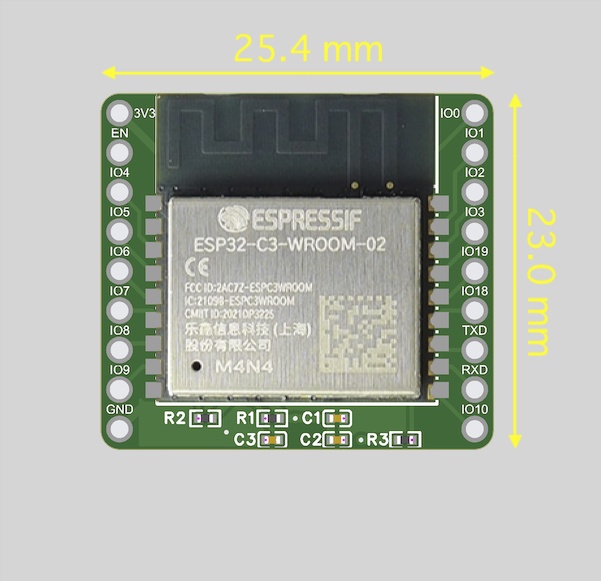 ESP32-C3 ピッチ変換基板(起動部品実装済み)3枚セット