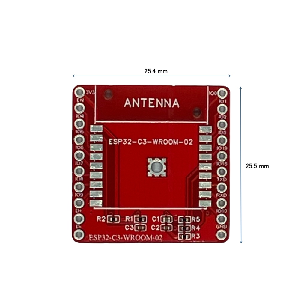 ESP32-C3 ピッチ変換基板(USB D-/D+付き)