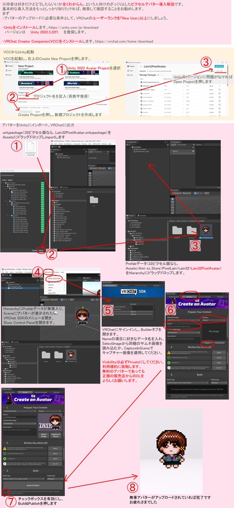 【VRCアバター】serial experiments lain ブレザー玲音PixelArt