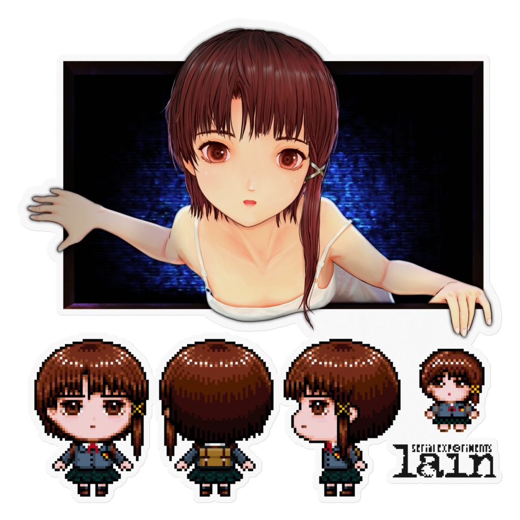 【シール】serial experiments lain 覗き屋レイン・Pixel玲音
