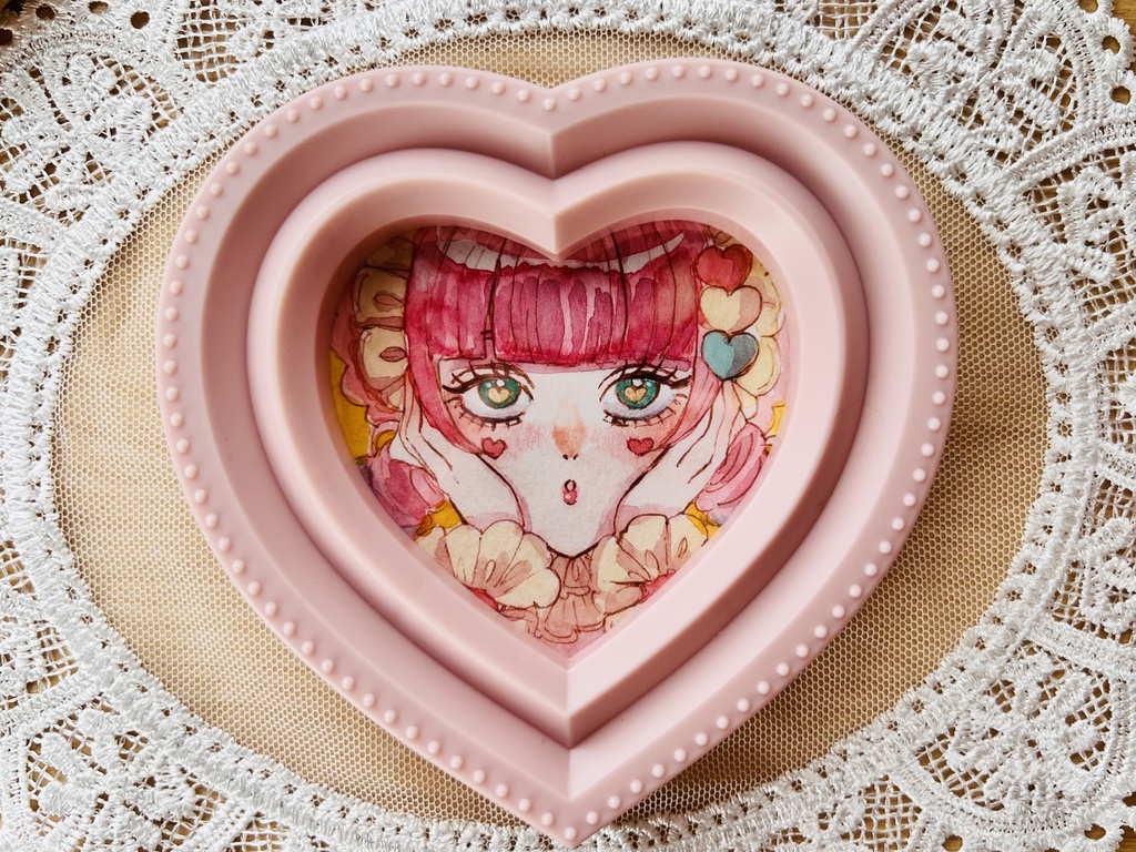 Heart×Heart×Heart【額縁付き・アナログ原画】