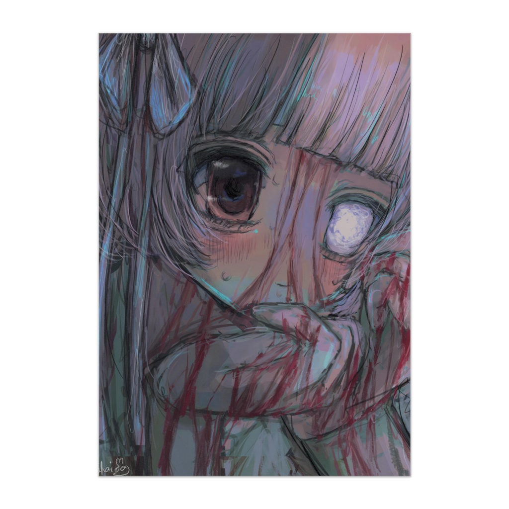 欠けた少女 アートパネル