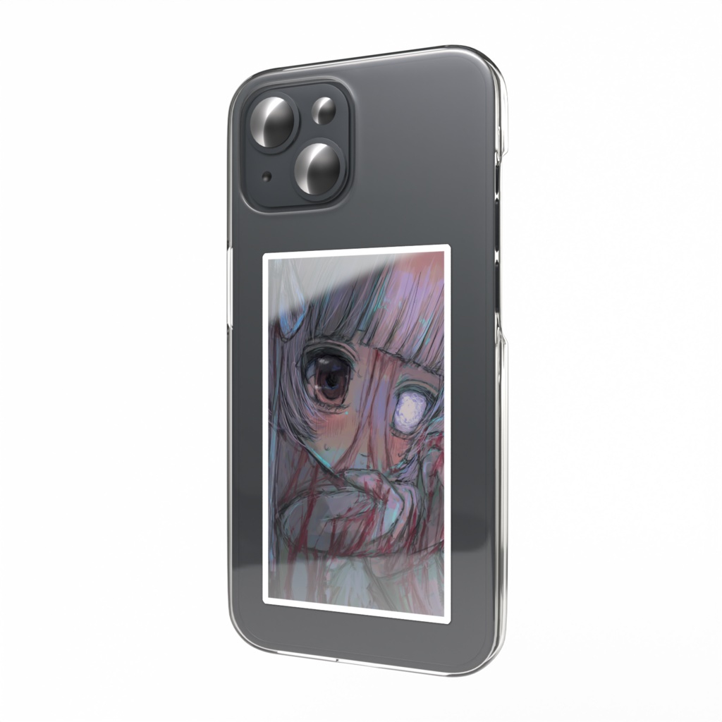 欠けた少女 スマホステッカー