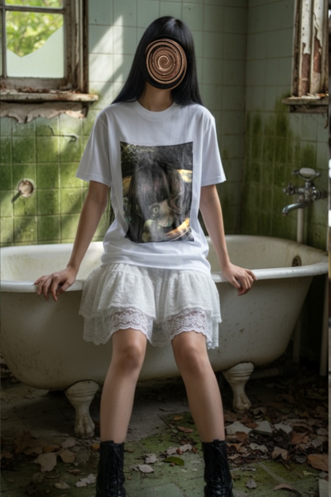 【佐藤腐敗】沈む羽音　Tシャツ   ホワイト