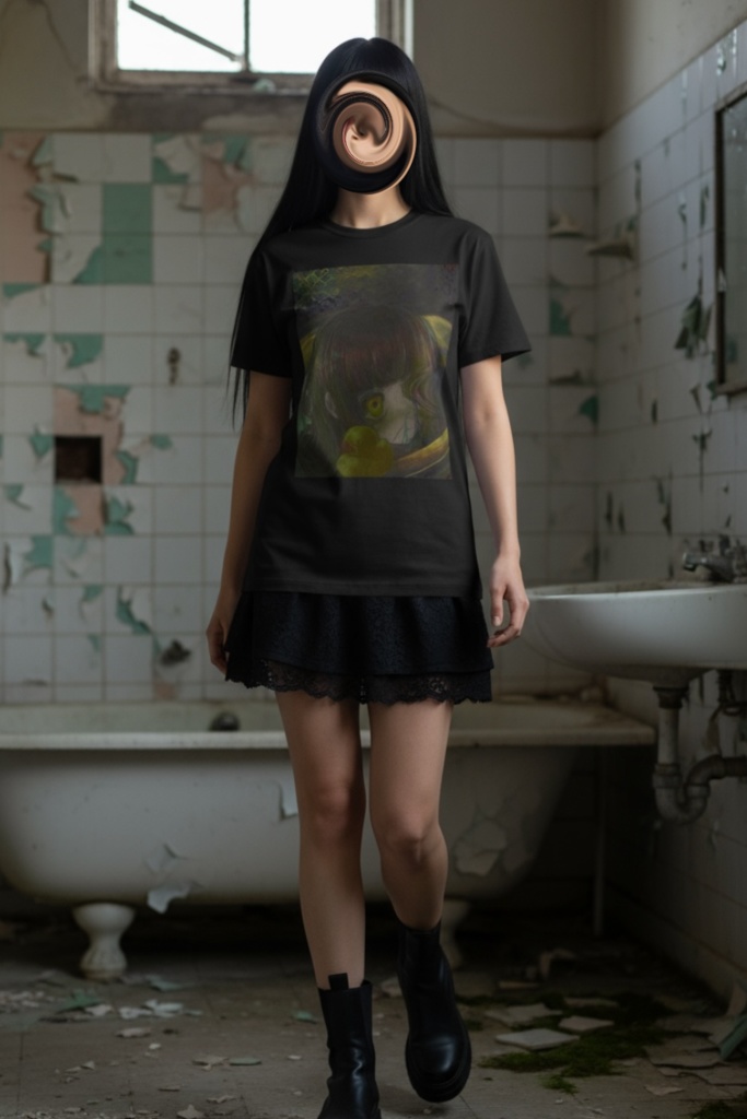 【佐藤腐敗】沈む羽音 Tシャツブラック