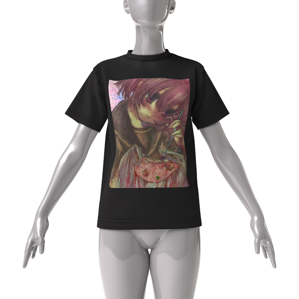 【佐藤腐敗】少女解体図 Tシャツブラック