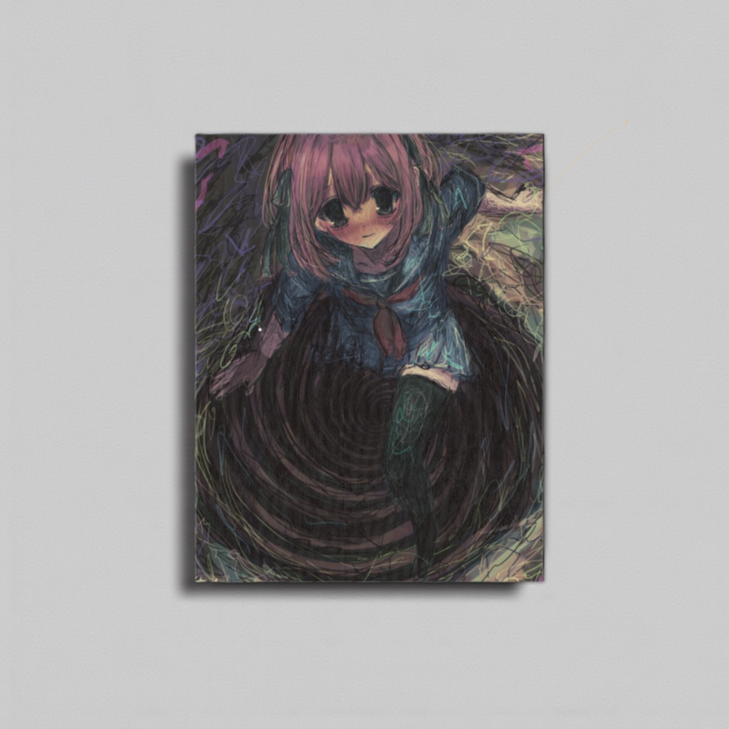 【佐藤腐敗】沈む少女の渦 F6キャンバス
