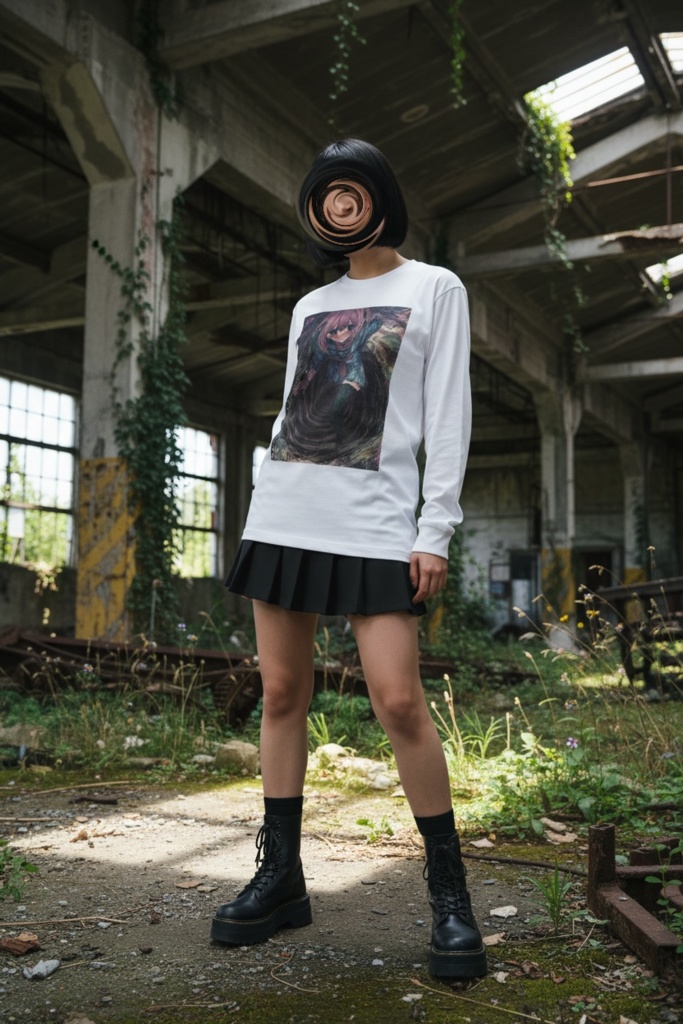 【佐藤腐敗】沈む少女の渦 ロングスリーブTシャツ