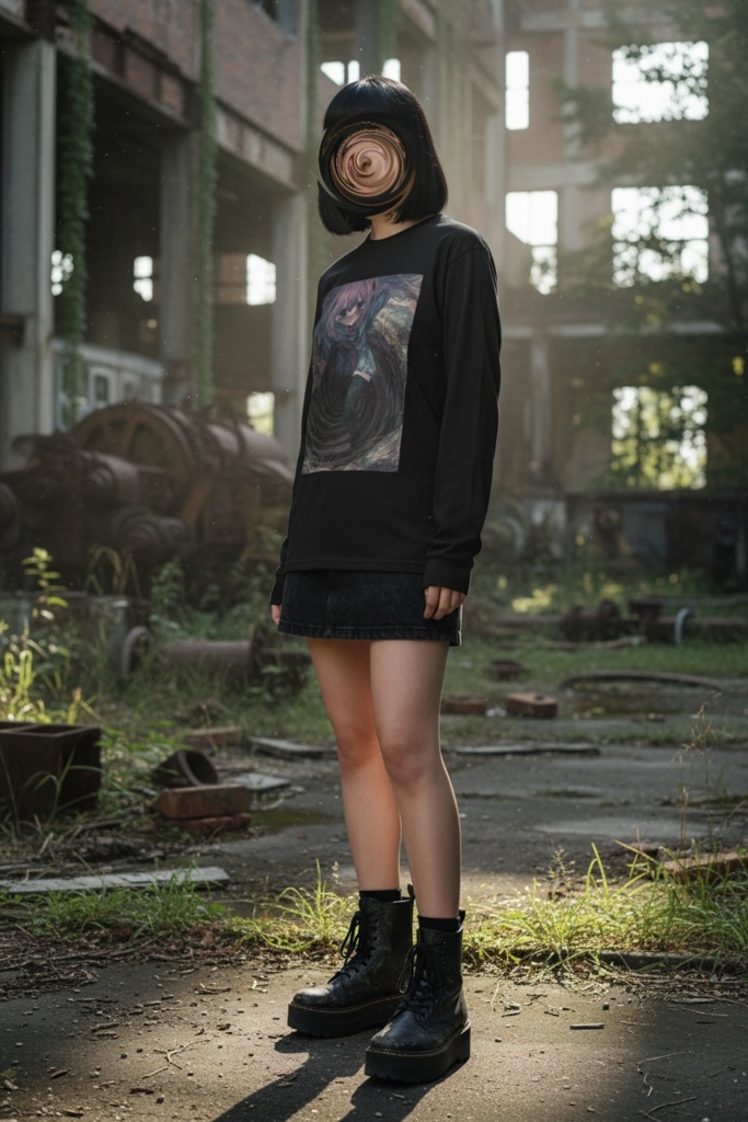 【佐藤腐敗】沈む少女の渦 ロングスリーブTシャツ