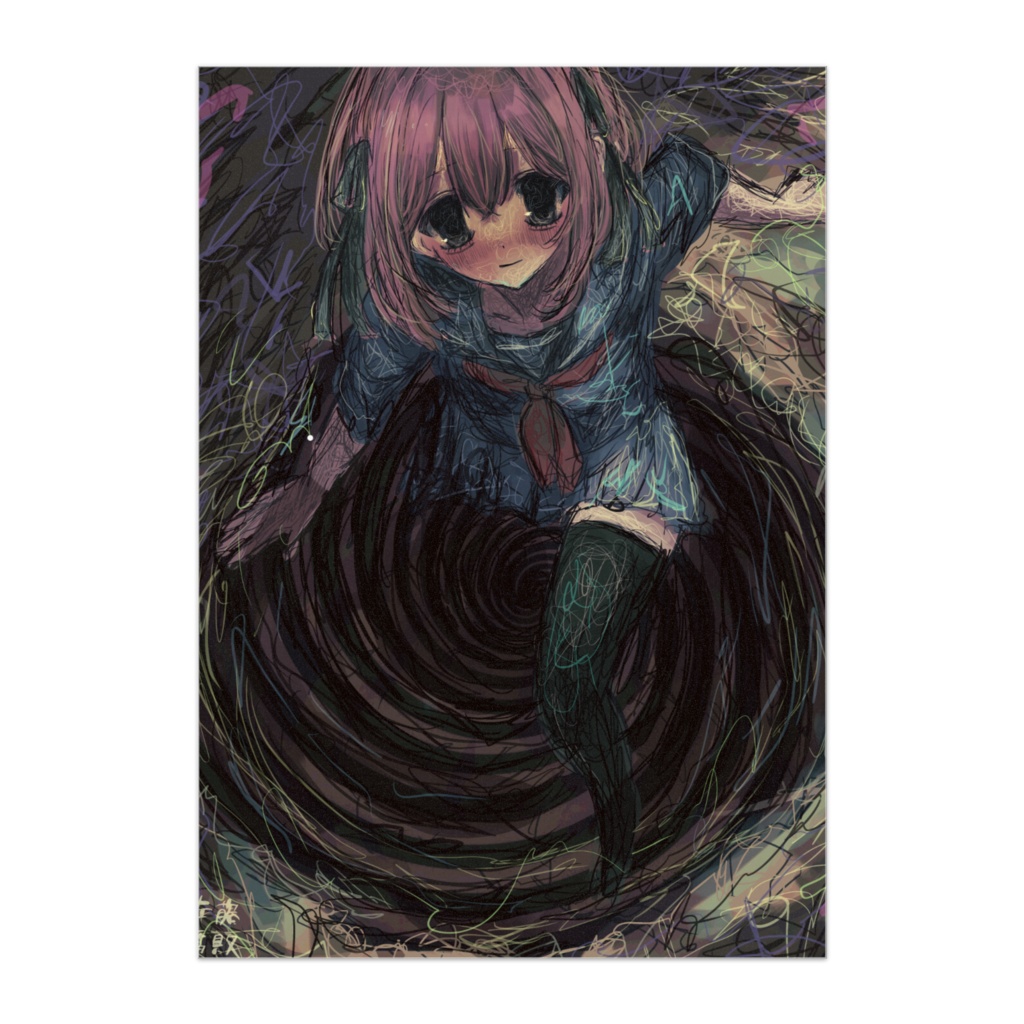 【佐藤腐敗】沈む少女の渦 アートパネル
