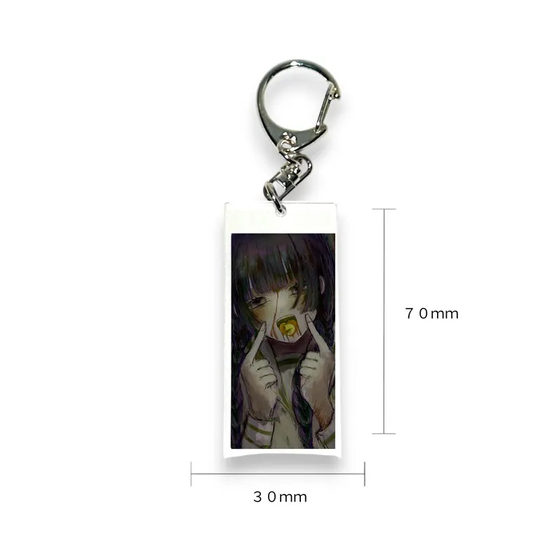 手書き文字入り 短冊アクリルキーホルダー 『smile』|70×30mm