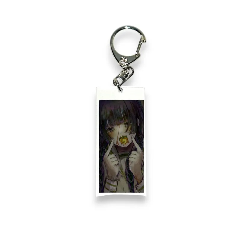 手書き文字入り 短冊アクリルキーホルダー 『smile』|70×30mm