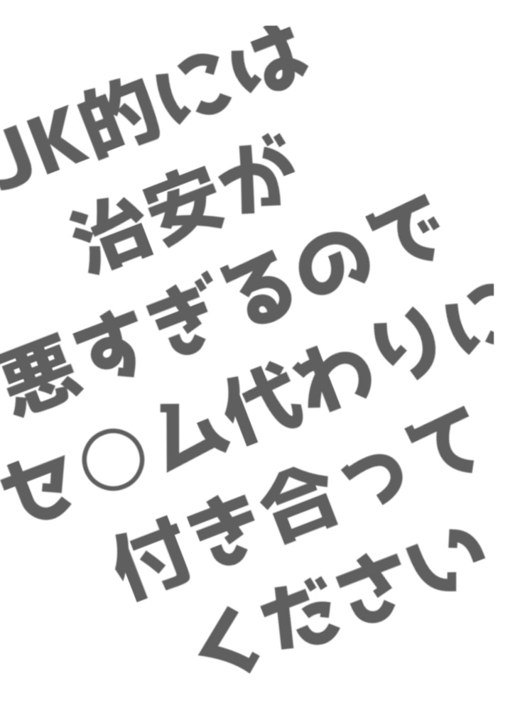 JK的には治安が悪すぎるのでセ○ム代わりに付き合ってください【トレ監】