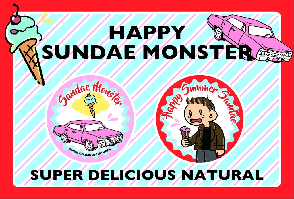 HAPPY SUNDAE MONSTER バッジセット
