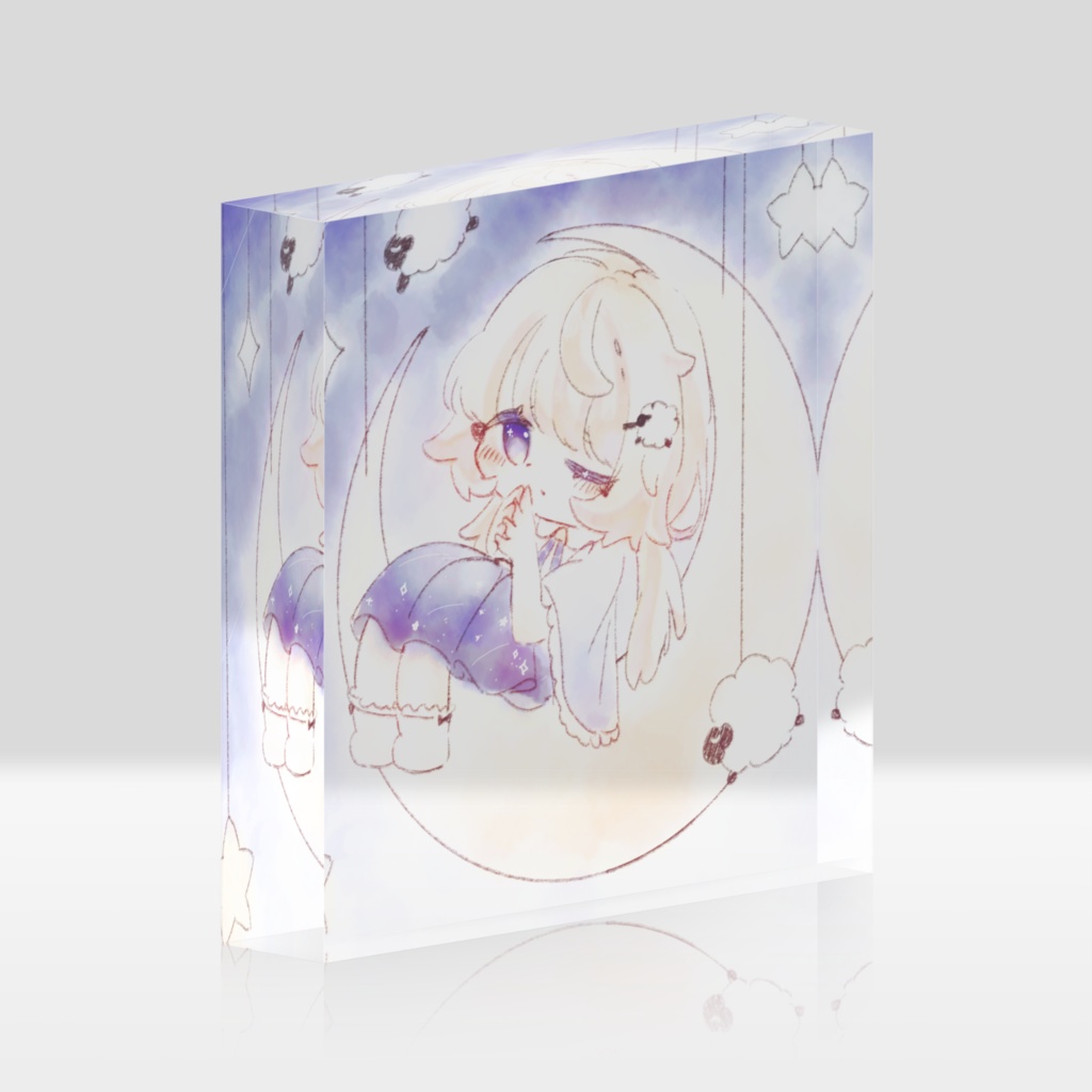 ほわほわ羊ちゃんのアクリルブロック!