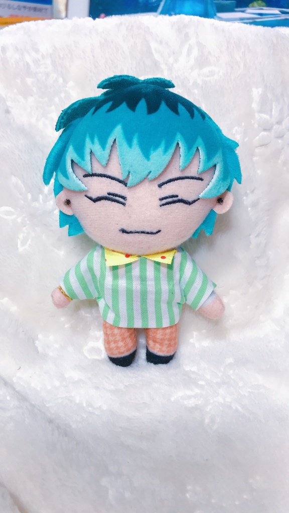 【12cmぬい衣装】ポケット付きサロペット、ストライプシャツ