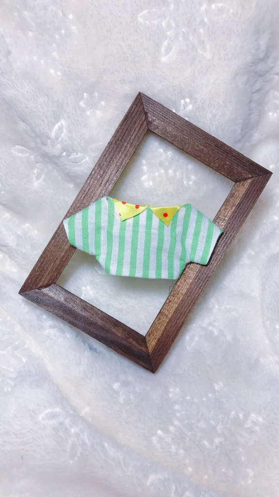 【12cmぬい衣装】ポケット付きサロペット、ストライプシャツ