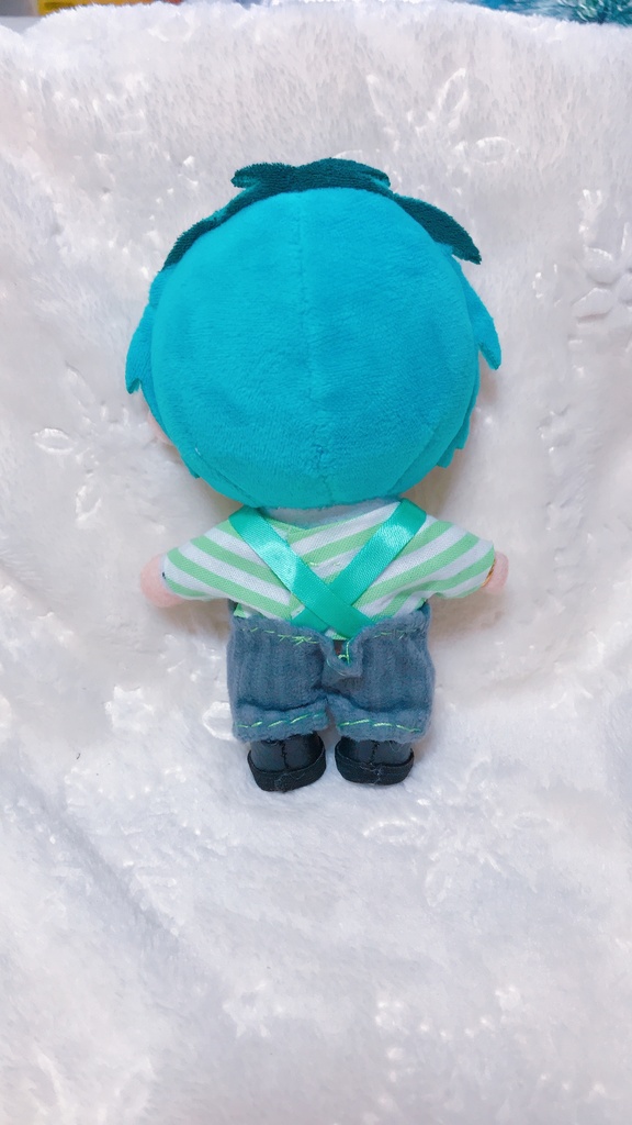 【12cmぬい衣装】ポケット付きサロペット、ストライプシャツ