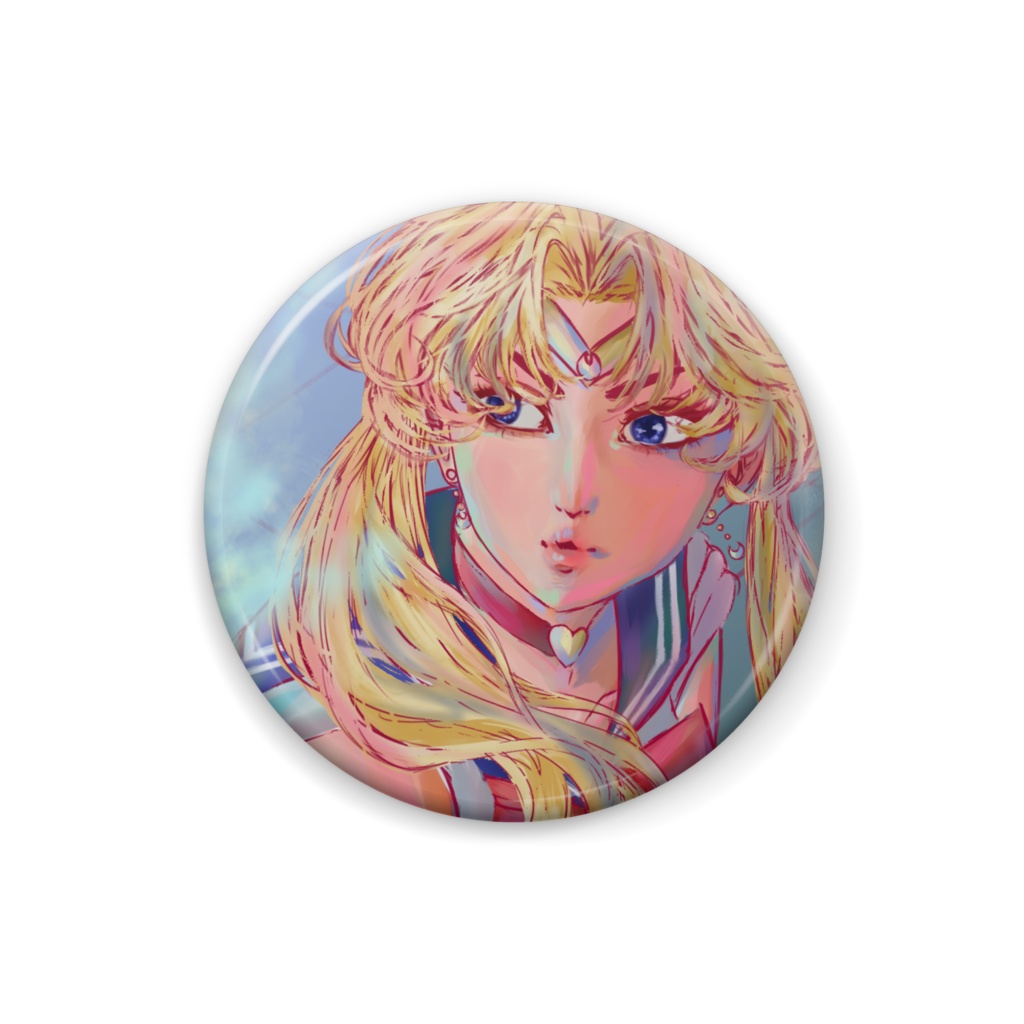 セーラームーン　缶バッジ　(Sailormoon Digital Painting Badge)