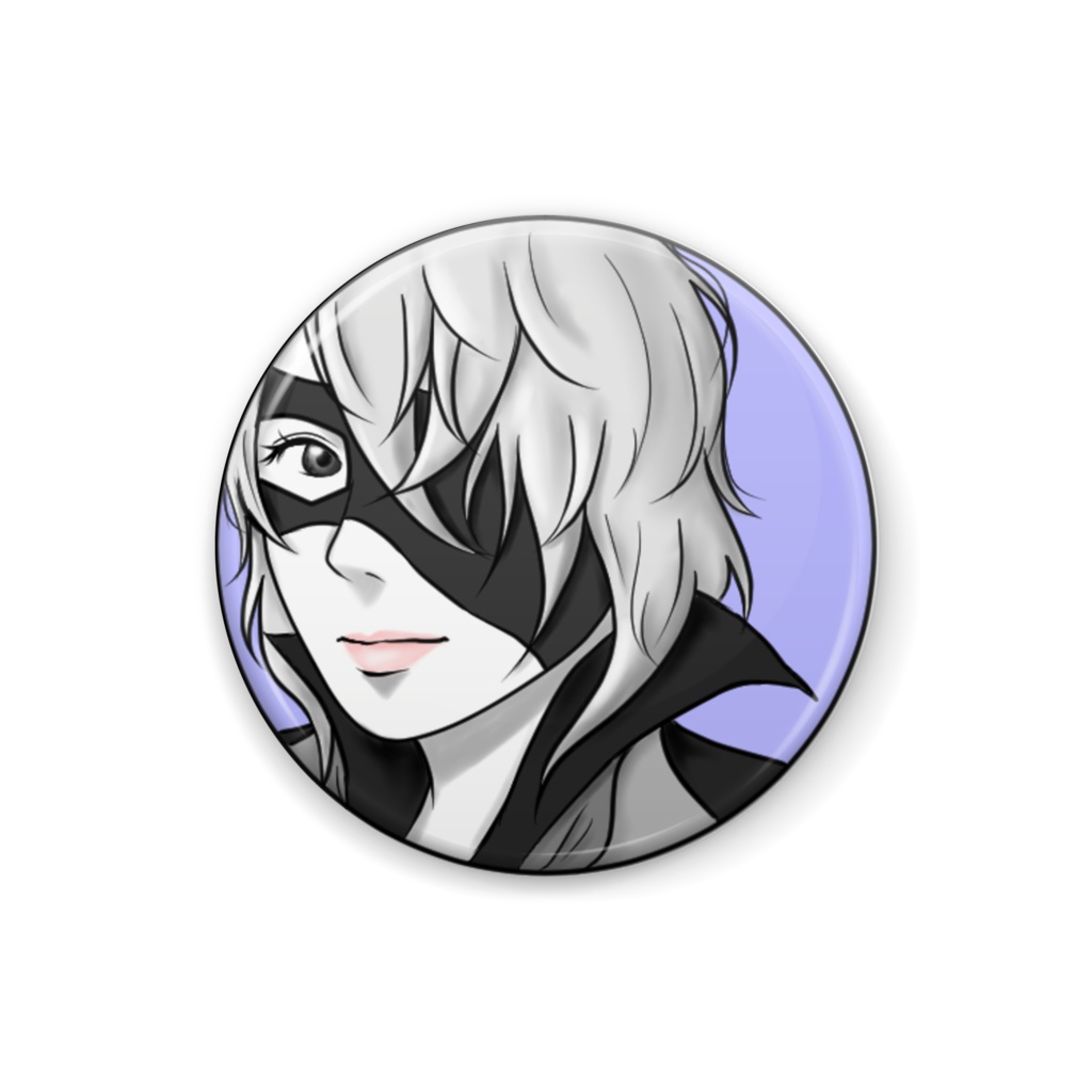 ブラック美人画缶バッジ