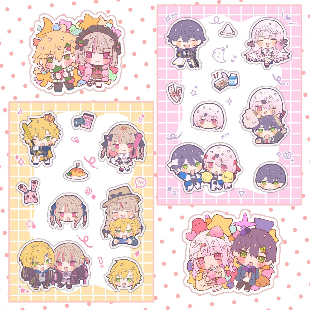 ぷっくり＋アクリルシールセット【もちもち・おりコウ】