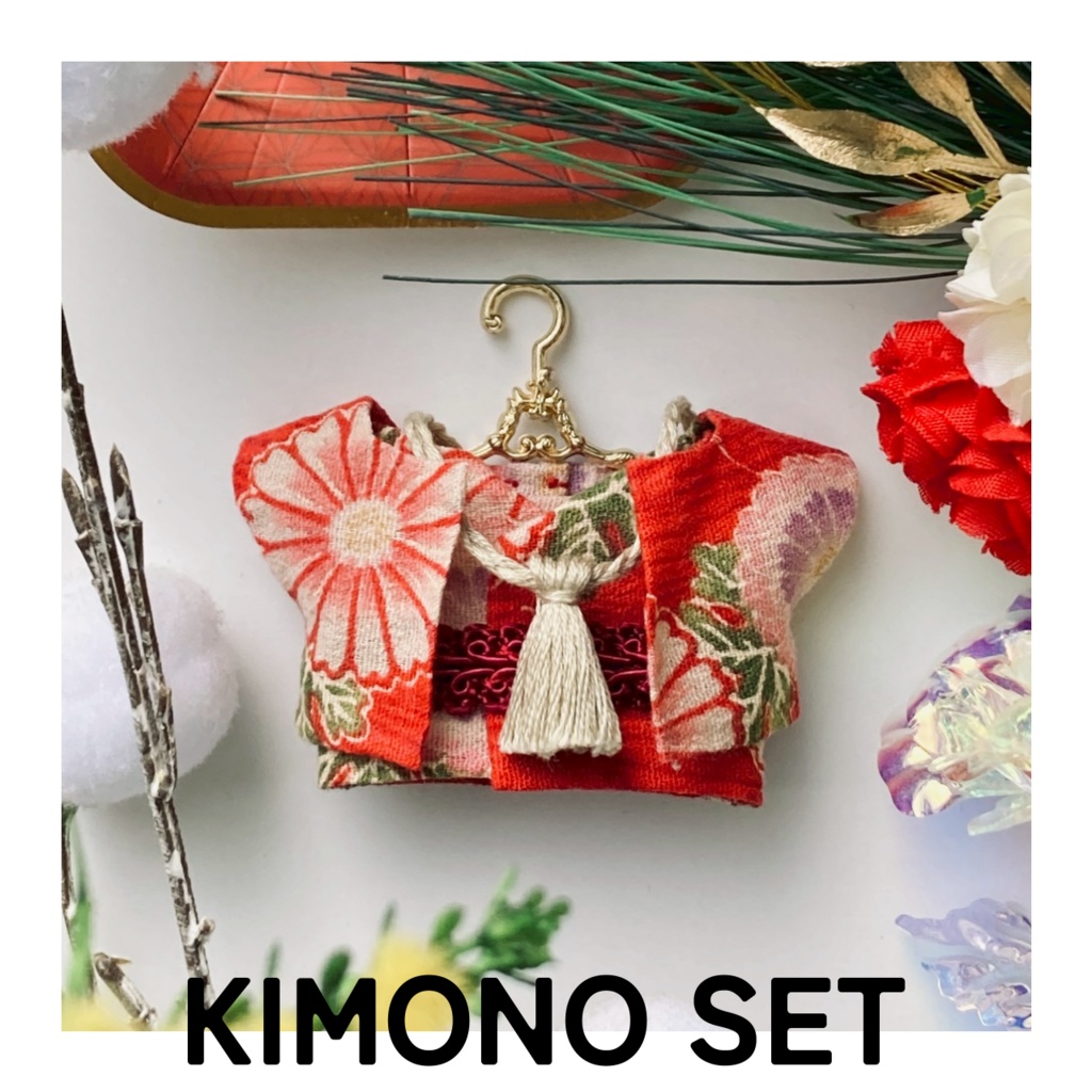 着物セット赤 11cm,12cmぬい