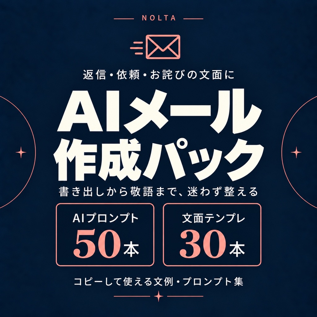 AIメール作成パック|実務プロンプト50本+文面テンプレ30本