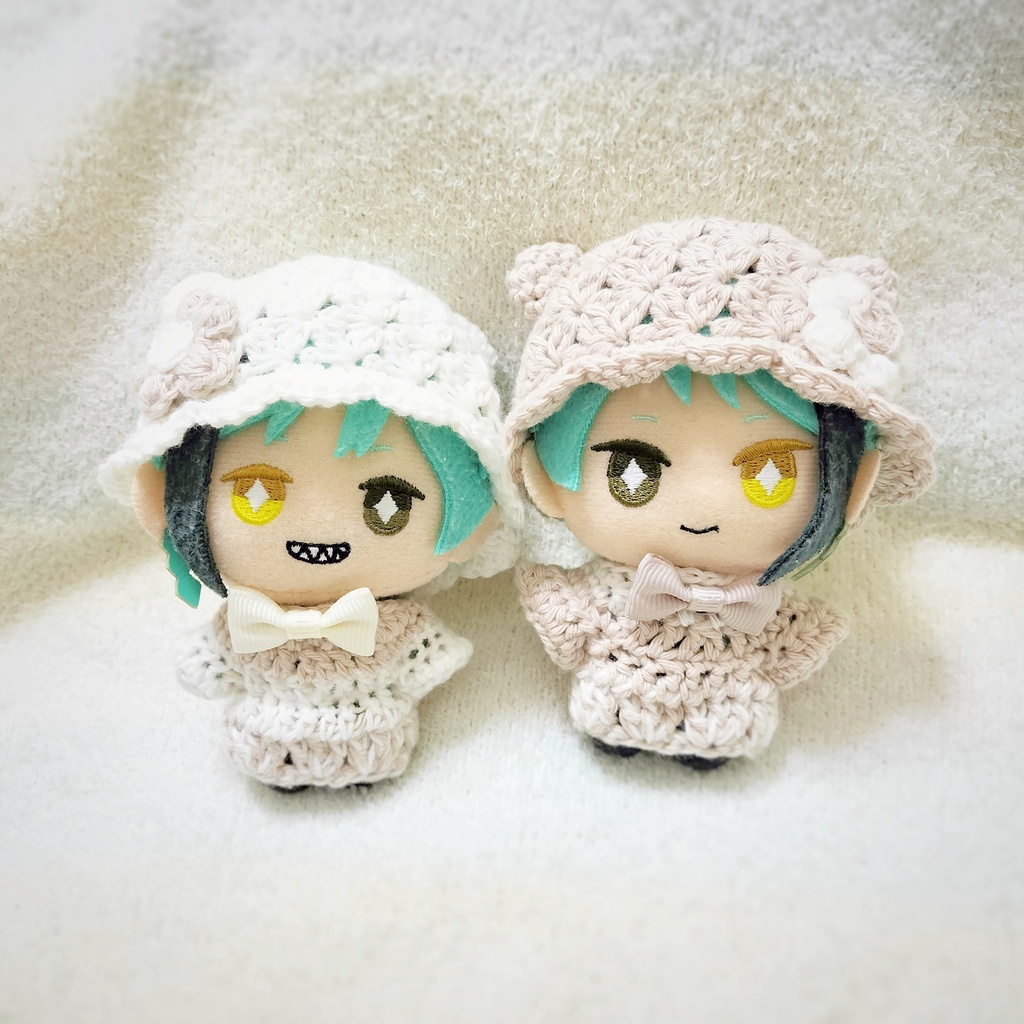 ミルクティーなお花のくま耳帽子