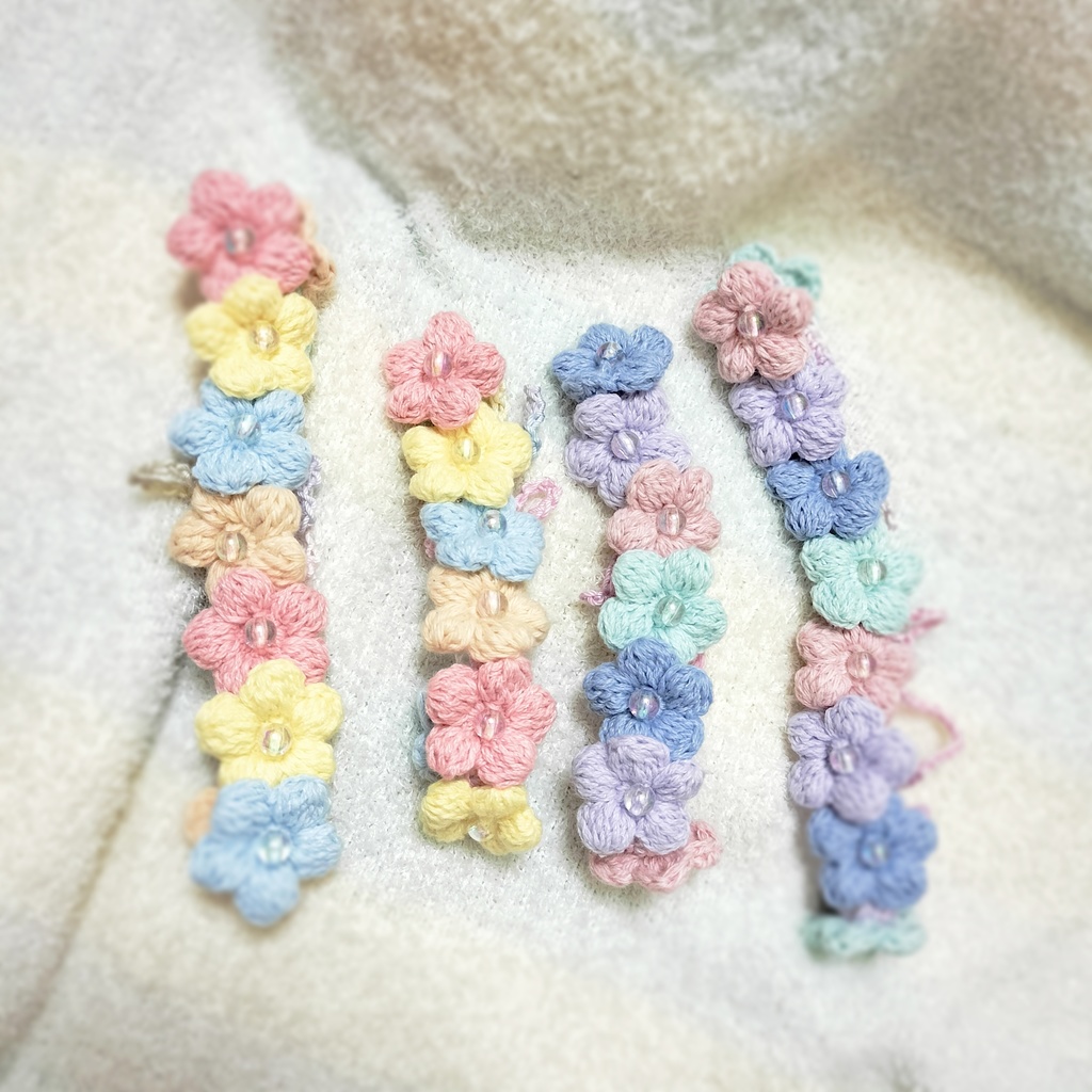 ぷくぷく花のヘアバンド