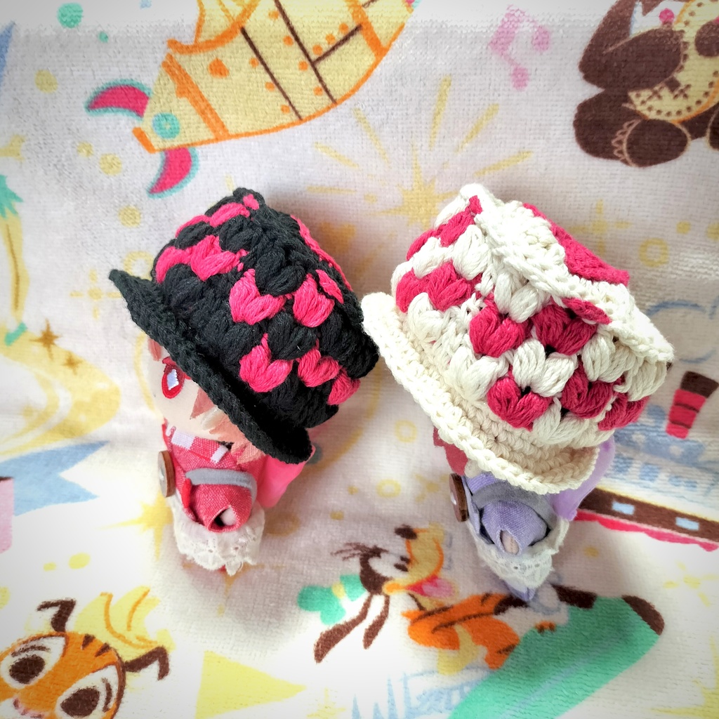 ハート模様のバケットハット