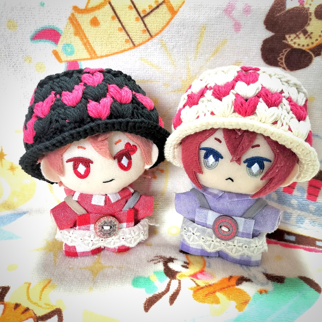 ハート模様のバケットハット